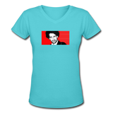 Cappy Test 2- Women's V-Neck T-Shirt - aqua