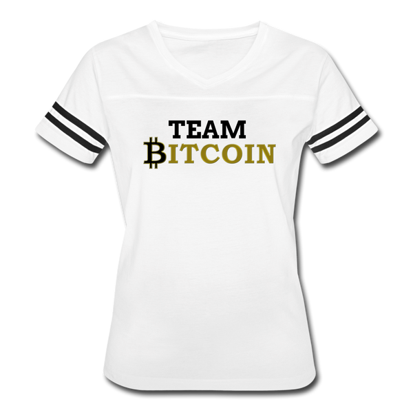 Crypto Gear- "TEAM BITCOIN" Women’s Vintage Sport T-Shirt - white/black