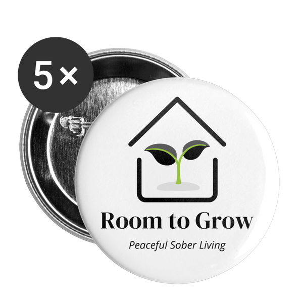 ROOM TO GROW Buttons large 2.2'' (5-pack) - white