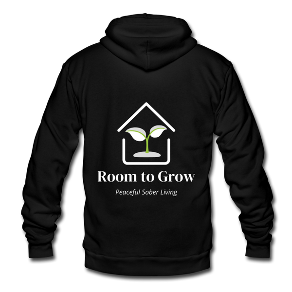Custom Design- "ROOM TO GROW" Unisex Fleece Zip Hoodie - black